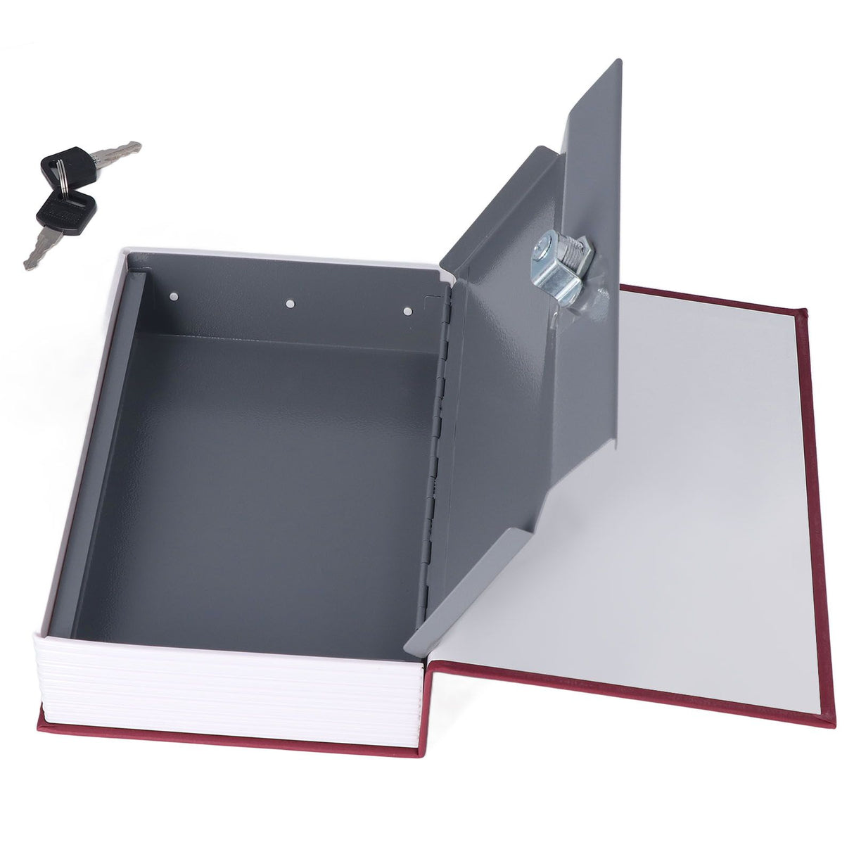 Diversion Book Safe Imitation Books Realistic Stainless Steel Liner Portable Book Safe Storage Box with Key Lock M Red