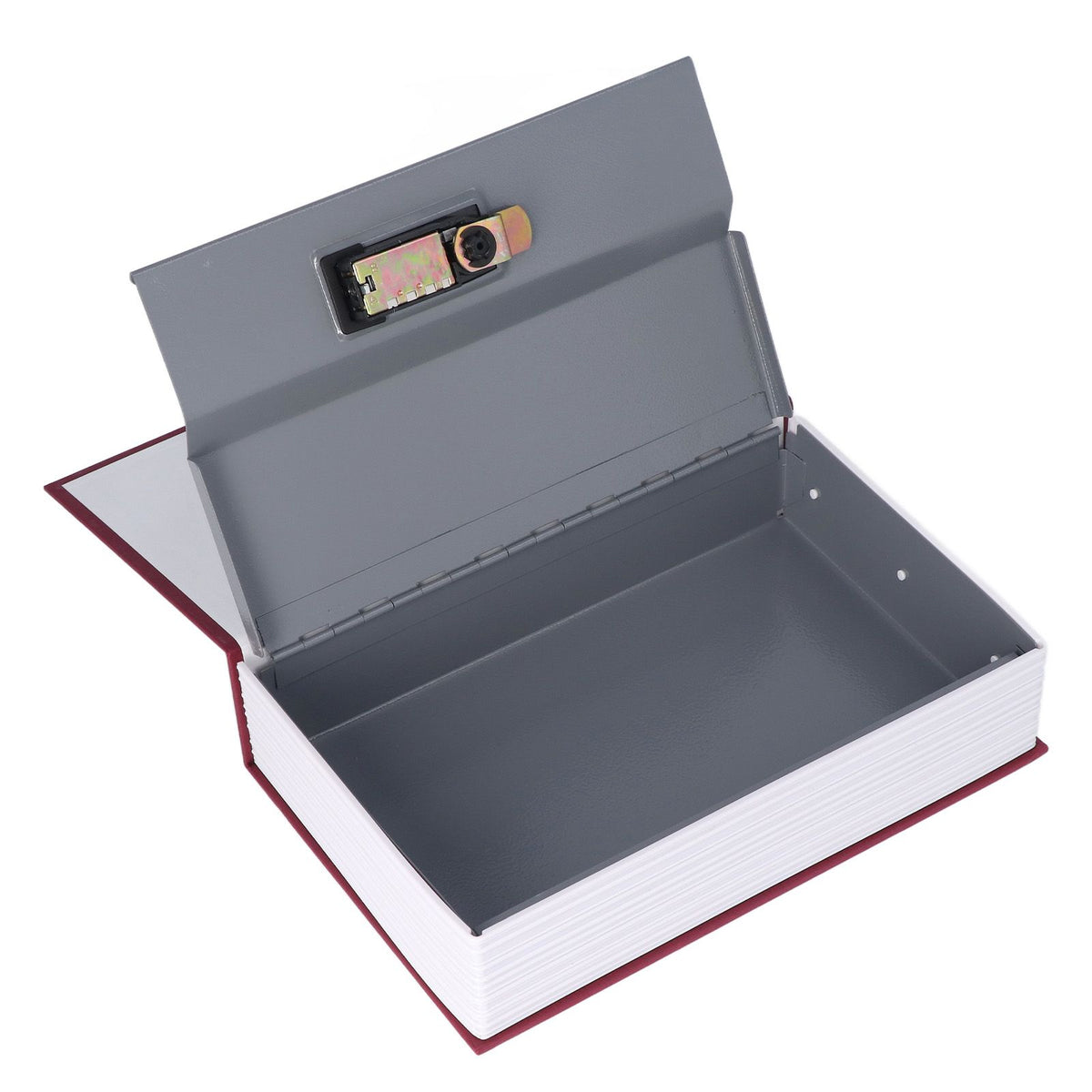 Book Safe Case Simulation Portable Safe Storage Box with Combination Lock for Bank Cards Jewelry Money Red