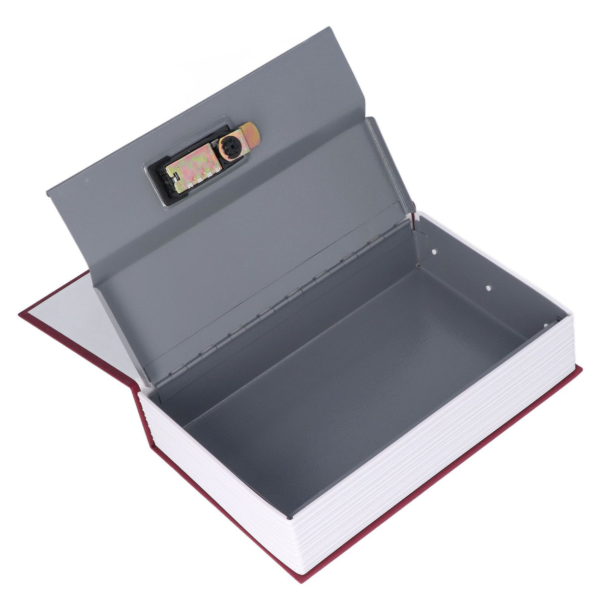 Book Safe Case Simulation Portable Safe Storage Box with Combination Lock for Bank Cards Jewelry Money Red