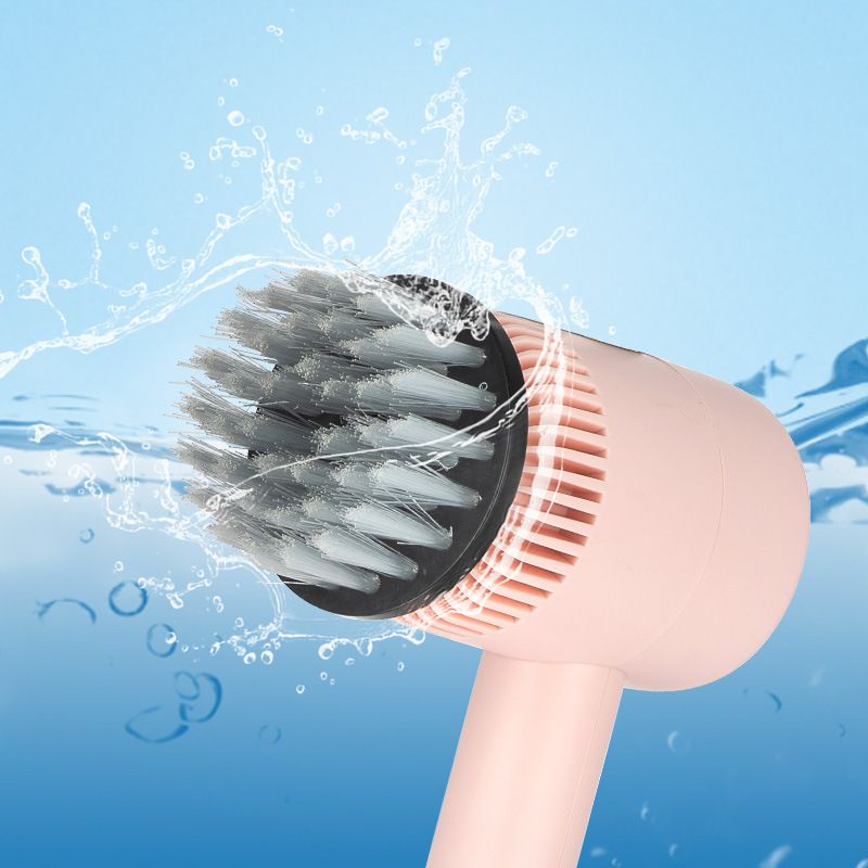 3 Gears Electric Cleaning Brush Cordless Multifunction Plastic with Extended Handle Electric Brush Cleaning Tool for Kitchen Pink 800mah