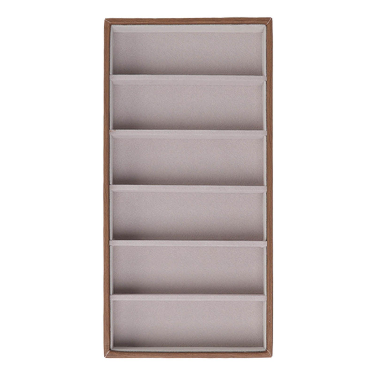 Eyeglass Display Organizer Wood Grain 6 Compartments Glasses Display Tray Sunglasses Storage Cases