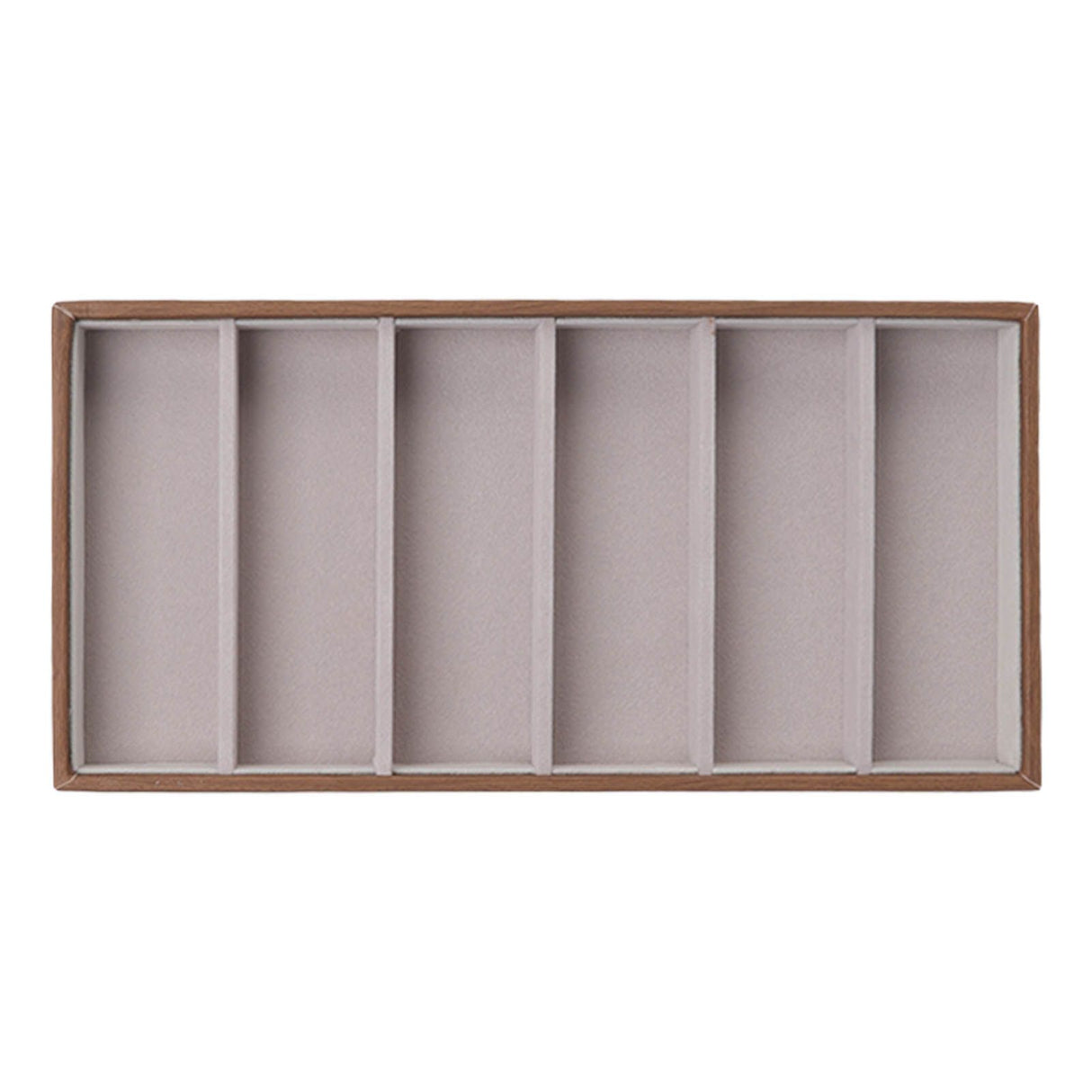 Eyeglass Display Organizer Wood Grain 6 Compartments Glasses Display Tray Sunglasses Storage Cases