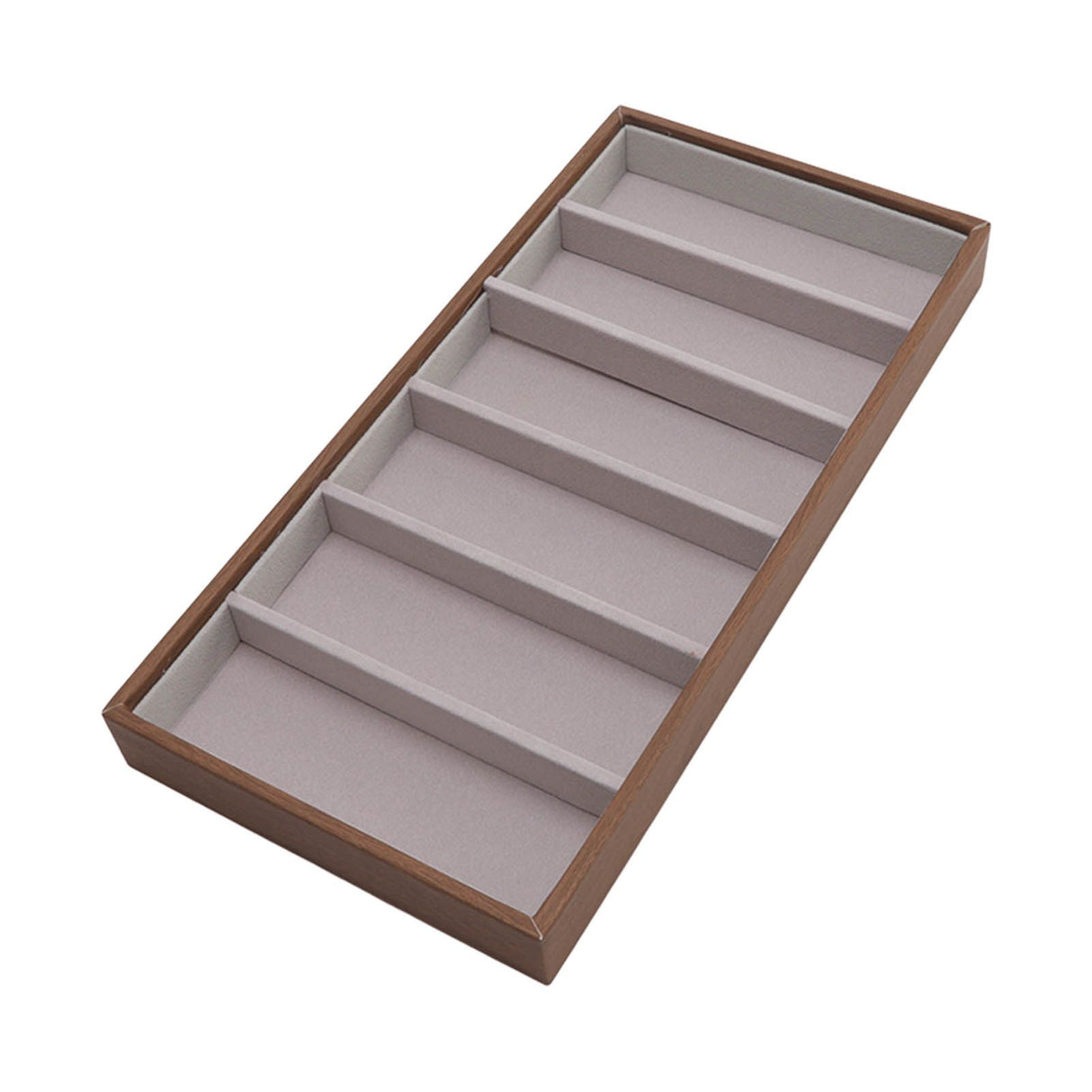 Eyeglass Display Organizer Wood Grain 6 Compartments Glasses Display Tray Sunglasses Storage Cases