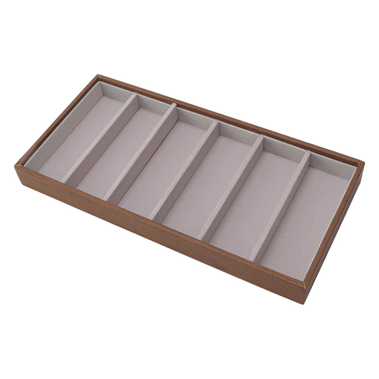 Eyeglass Display Organizer Wood Grain 6 Compartments Glasses Display Tray Sunglasses Storage Cases