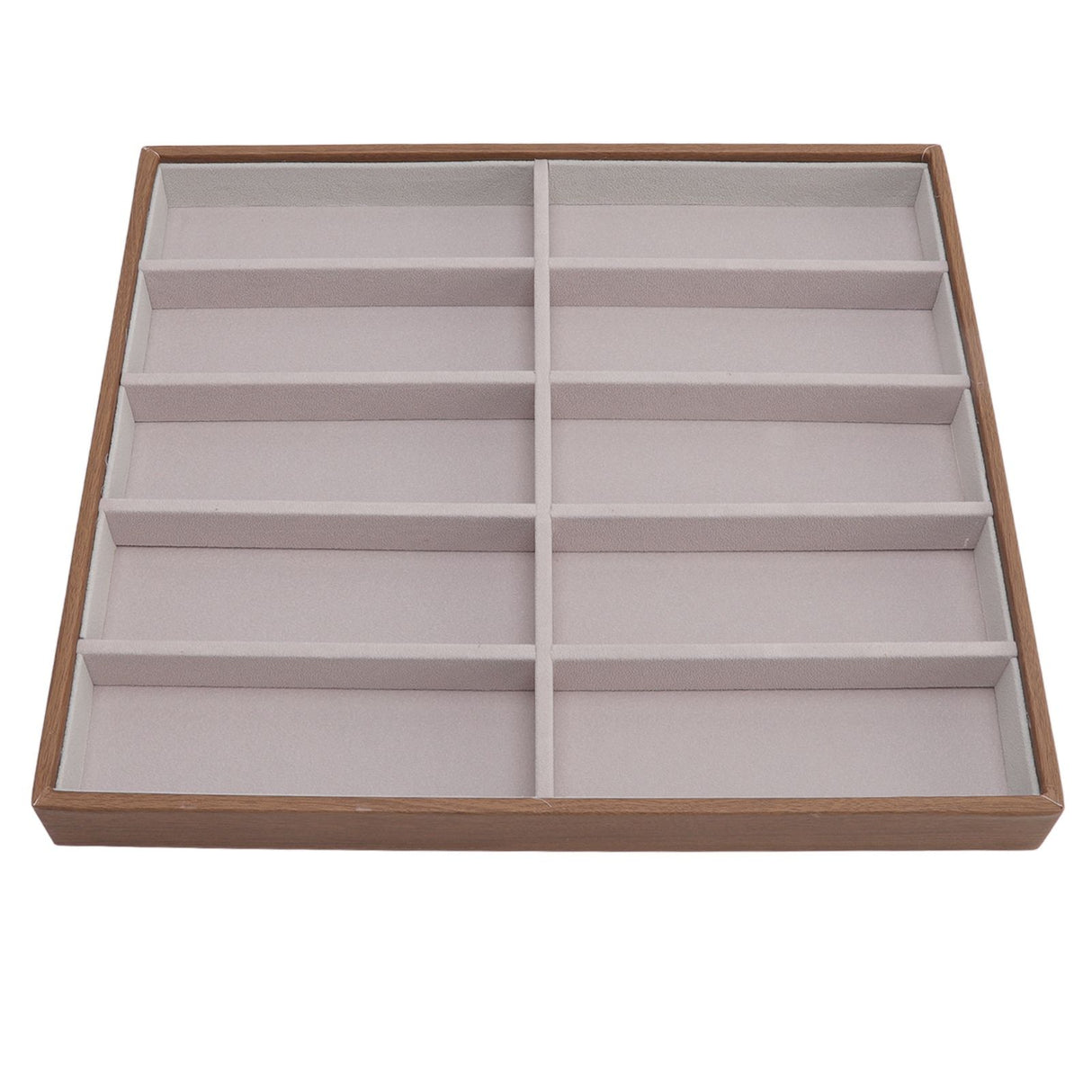 Sunglasses Display Tray PU Wood Grain Sunglasses Storage Case for Home Glasses Store 10 Grids