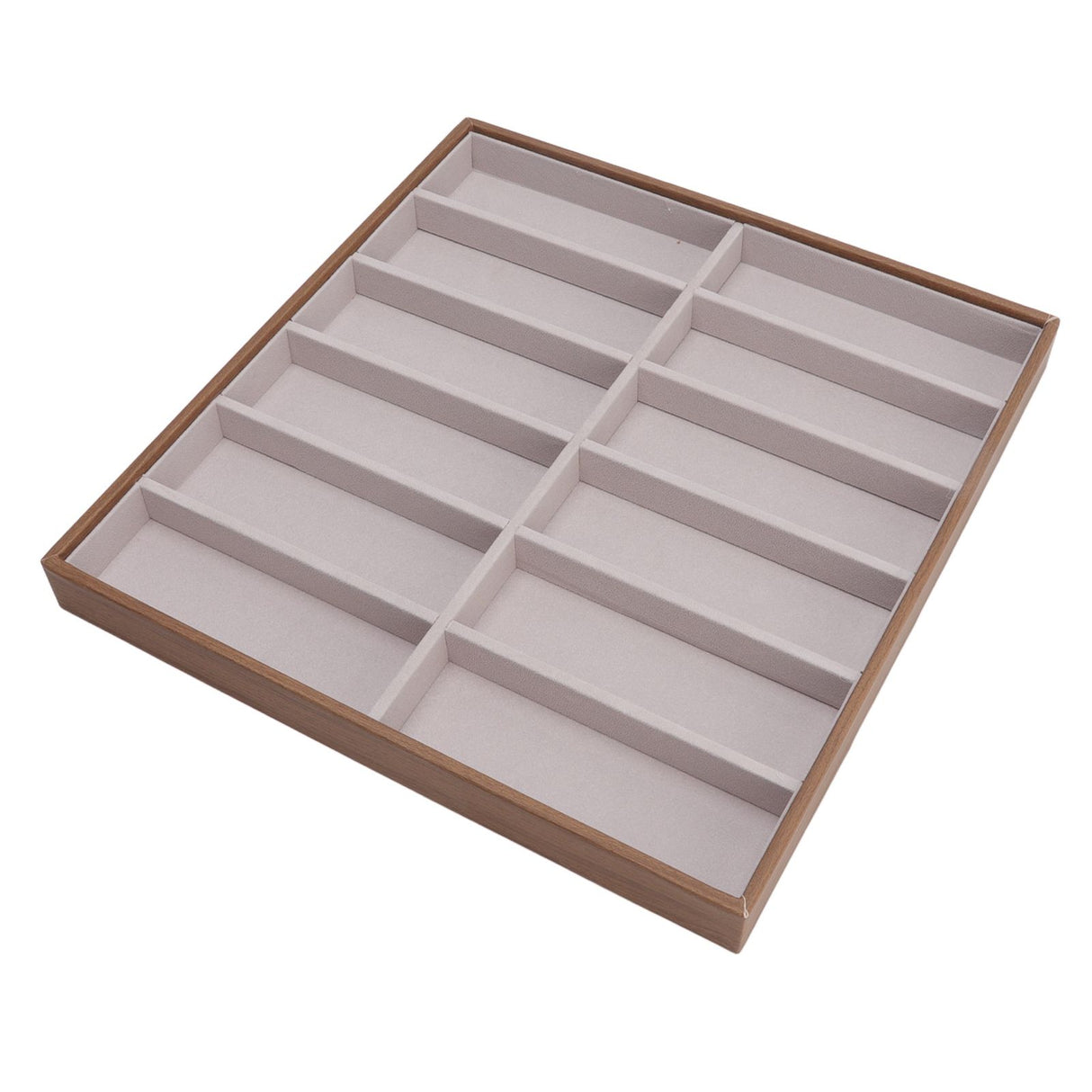 Sunglasses Display Tray PU Wood Grain Sunglasses Storage Case for Home Glasses Store 12 Grids