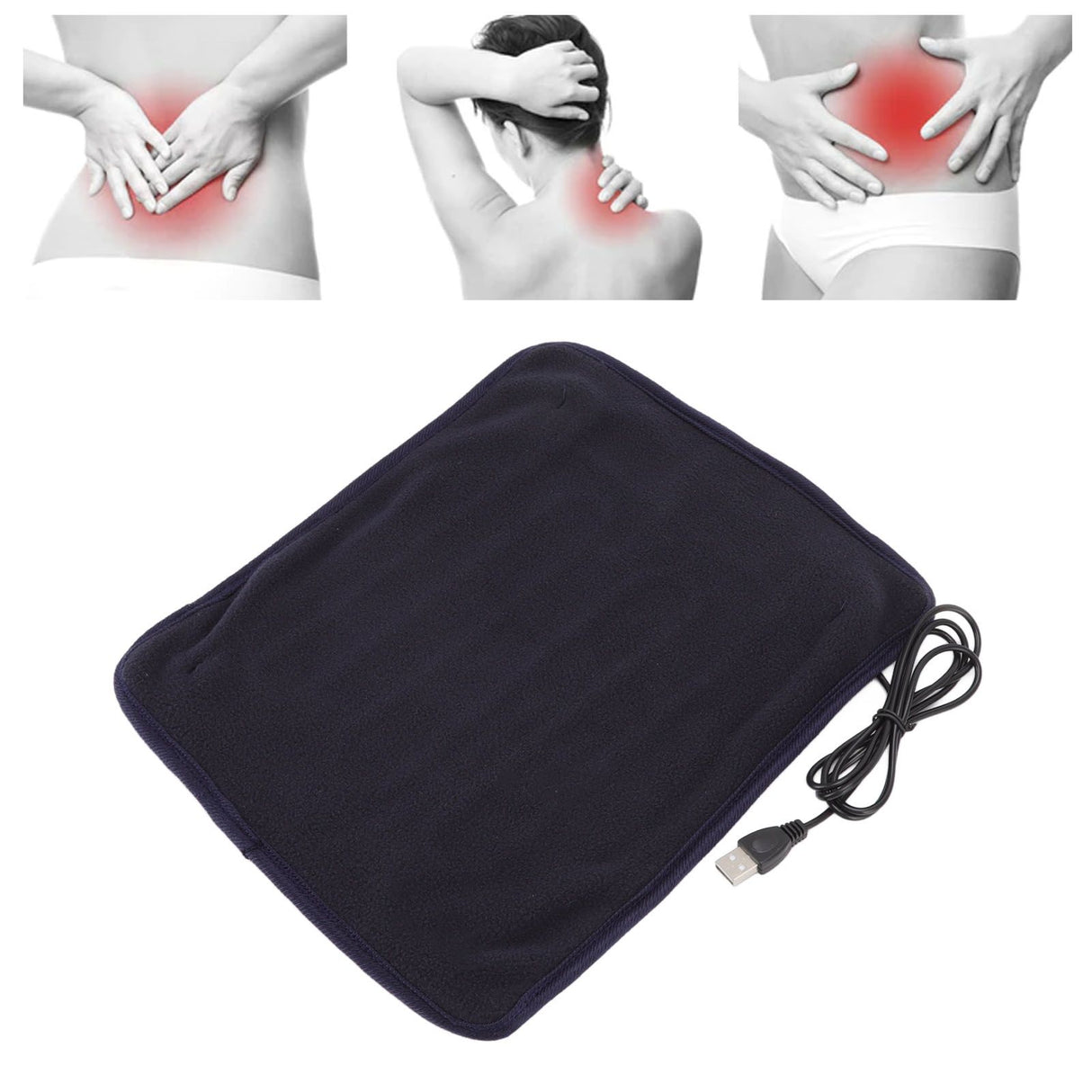 Portable USB Heating Pad Shoulder Neck Leg Waist Heating Pads with Multi Level Temperature Adjustment Timing Dark Blue