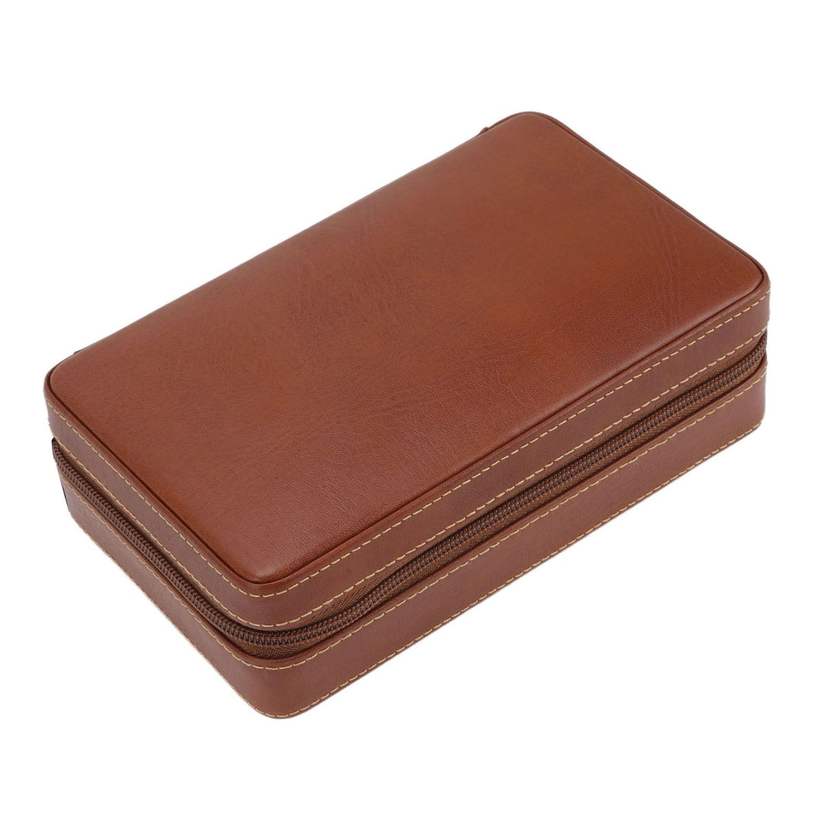 Cigar Humidor Case Brown Portable Cedarwood Lining Humidifier Travel Cigar Box With Storage Bag for Travel