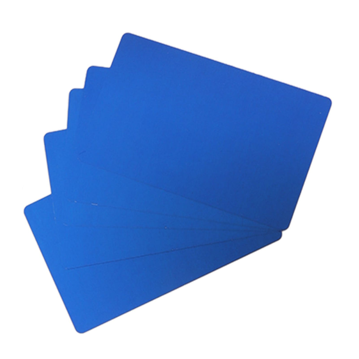 50PCS Business Name Card Laser Engraving Waterproof and Wear Resistant Aluminum Visiting Card for Company Blue