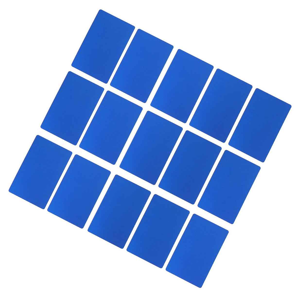 50PCS Business Name Card Laser Engraving Waterproof and Wear Resistant Aluminum Visiting Card for Company Blue