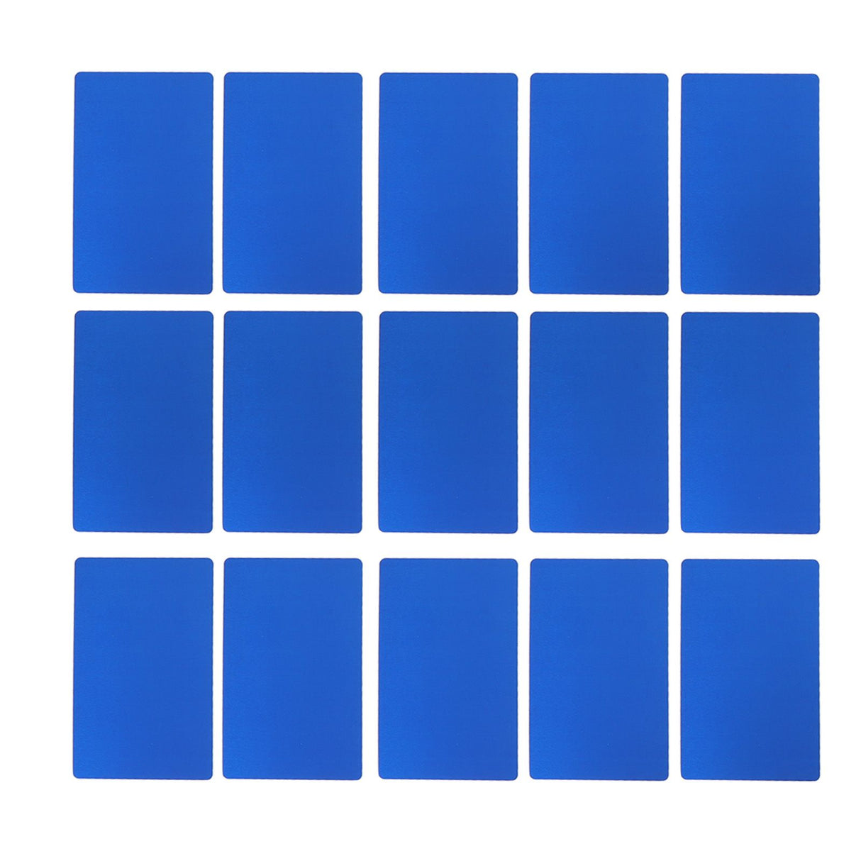 50PCS Business Name Card Laser Engraving Waterproof and Wear Resistant Aluminum Visiting Card for Company Blue