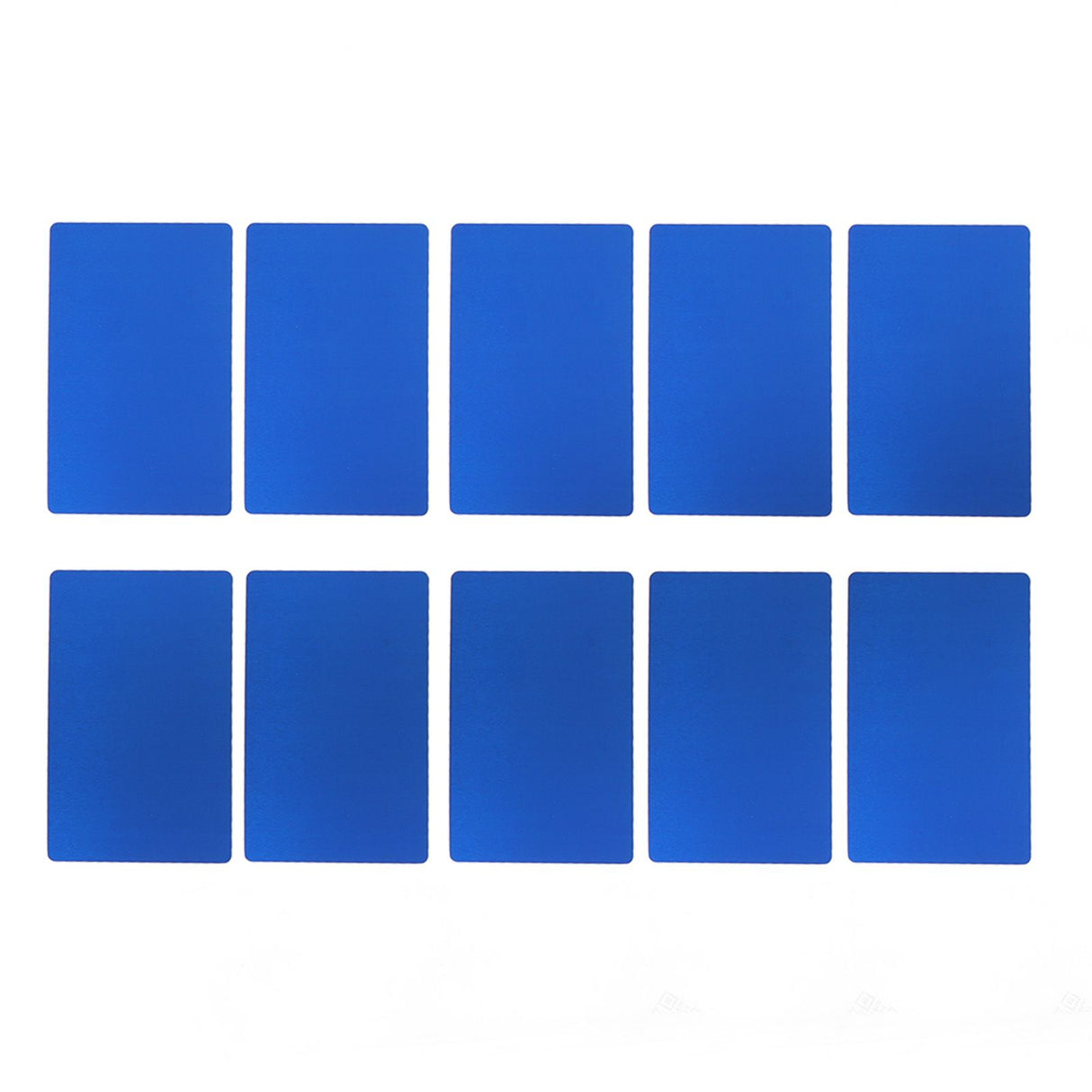 50PCS Business Name Card Laser Engraving Waterproof and Wear Resistant Aluminum Visiting Card for Company Blue
