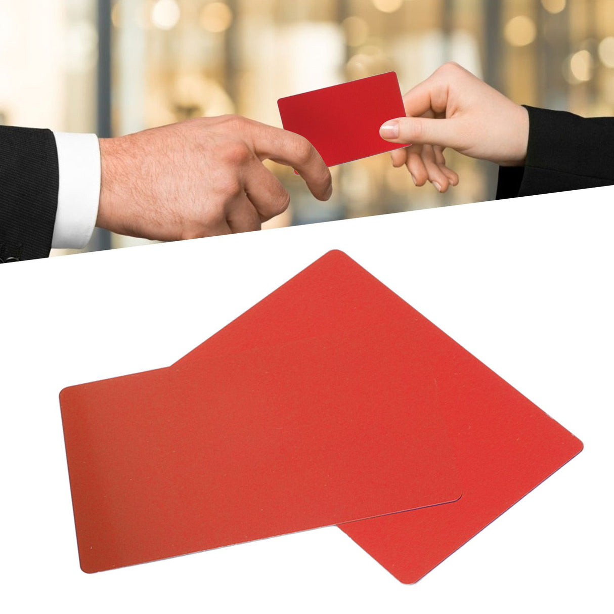 50PCS Business Name Card Laser Engraving Waterproof and Wear Resistant Aluminum Visiting Card for Company Red