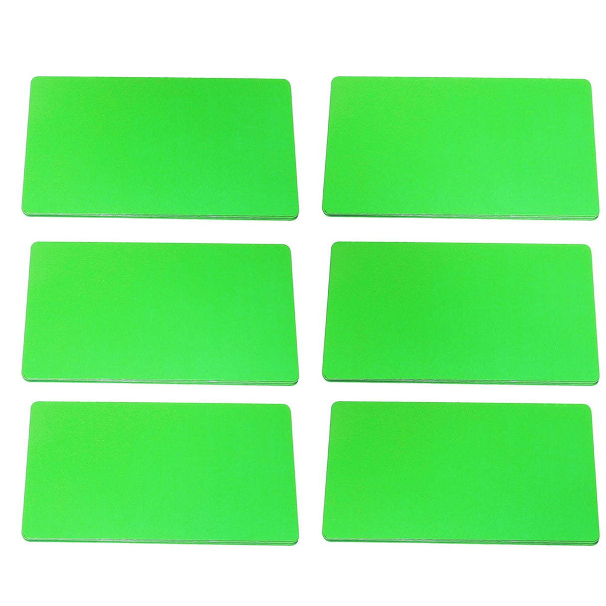 50PCS Business Name Card Laser Engraving Waterproof and Wear Resistant Aluminum Visiting Card for Company Green