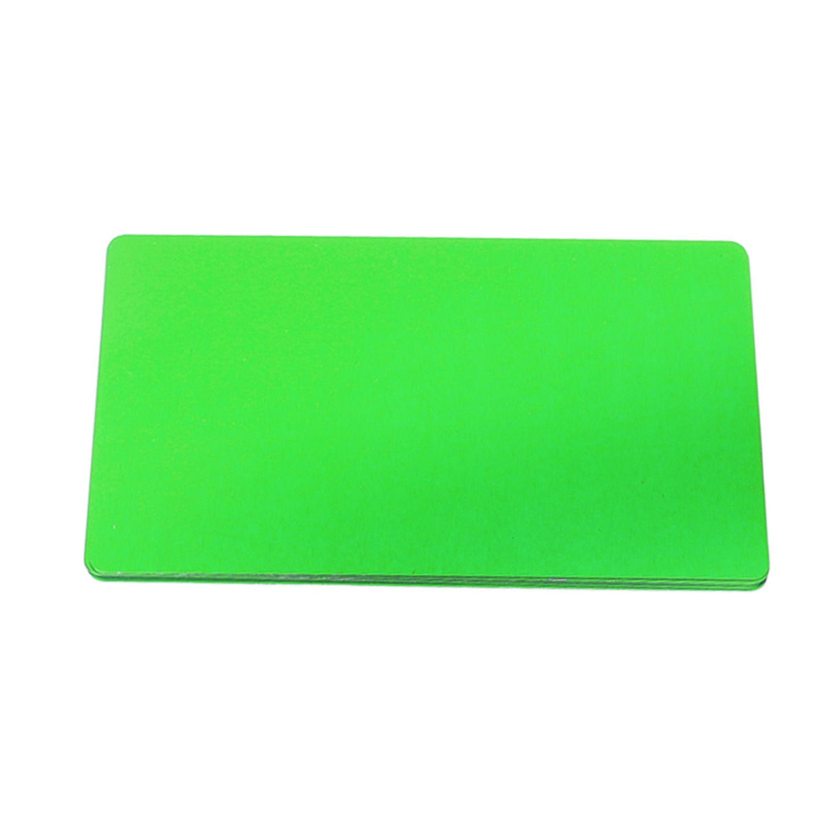 50PCS Business Name Card Laser Engraving Waterproof and Wear Resistant Aluminum Visiting Card for Company Green