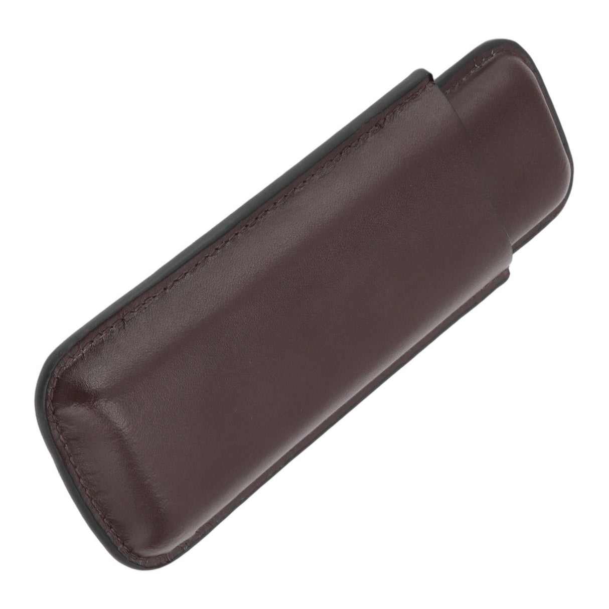 Leather Cigar Case Portable 2 Finger Cigar Holder for Travel Business Trip Boyfriend Gifts Deep Coffee