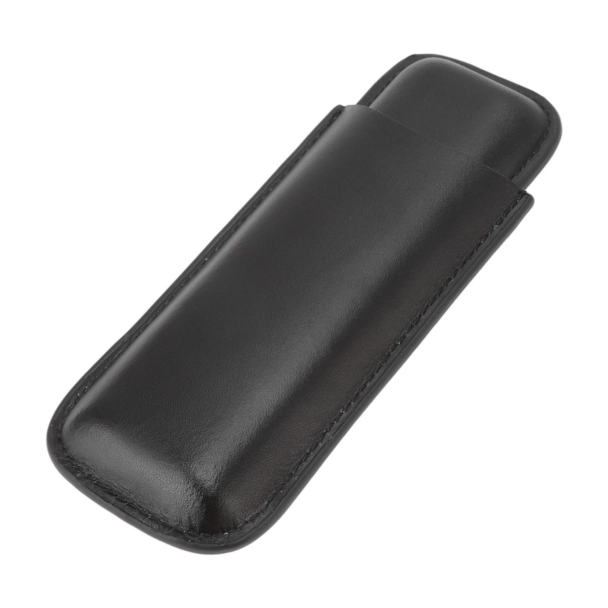 Leather Cigar Case Portable 2 Finger Cigar Holder for Travel Business Trip Boyfriend Gifts Black