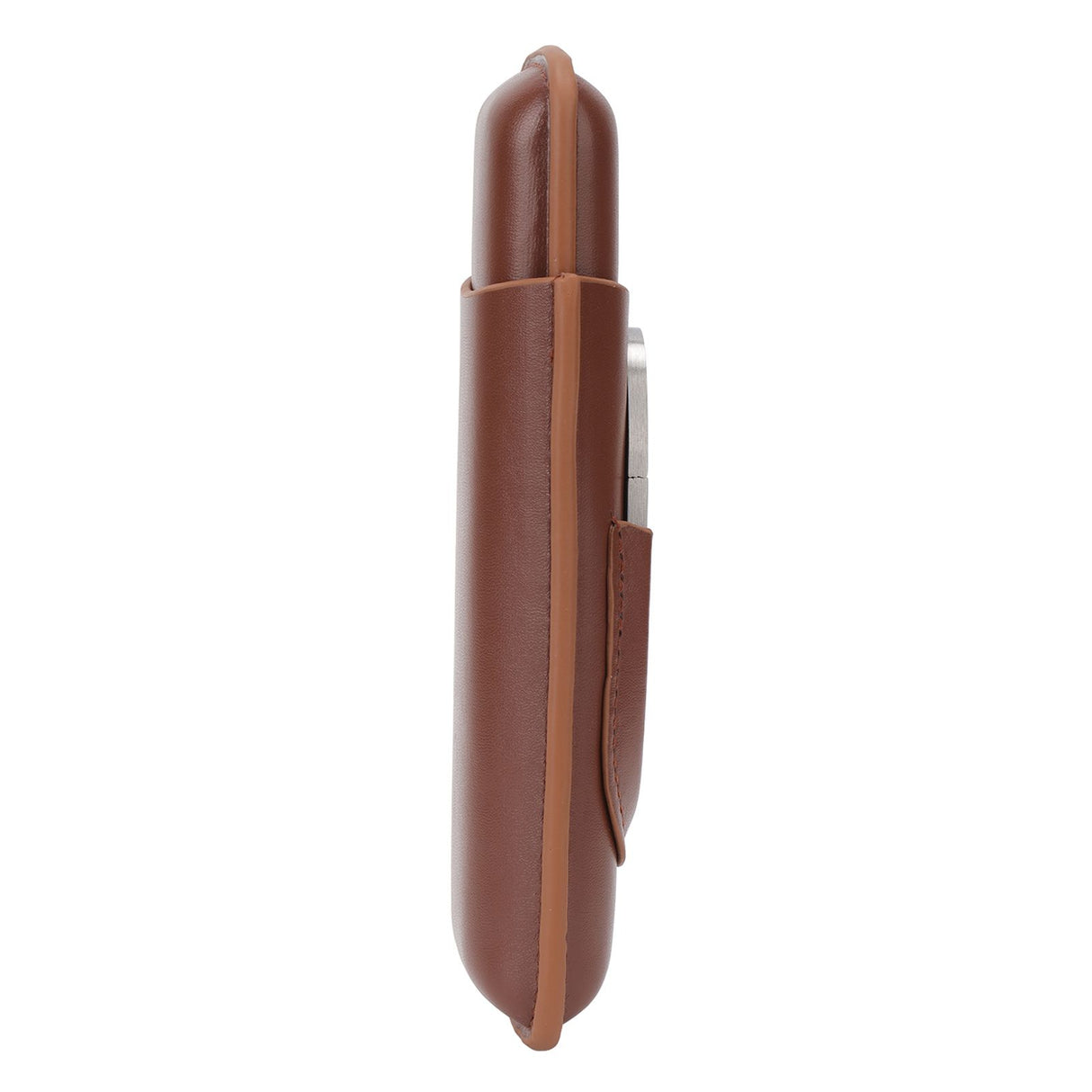 Travel Cigar Case Leather Portable with Cigar Clipper Cigar Holder for 2 Cigars Business Office