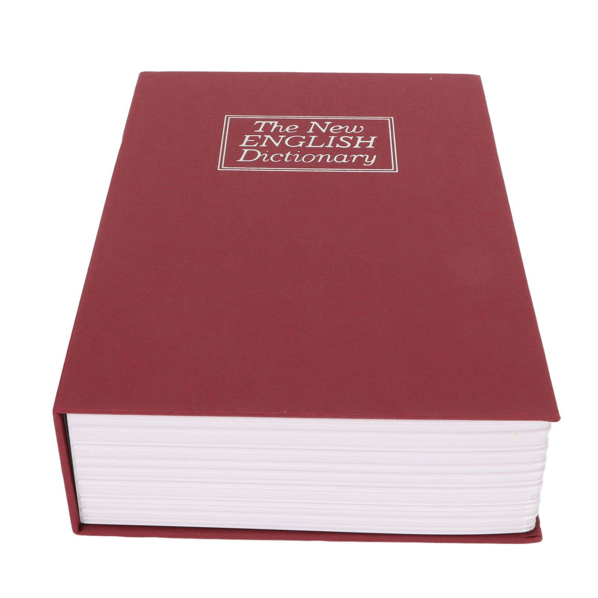 Book Safe Stainless Steel Liner Decorative ABS Material Humanized Design Protective Soft Touch Savings Bank with Key Red