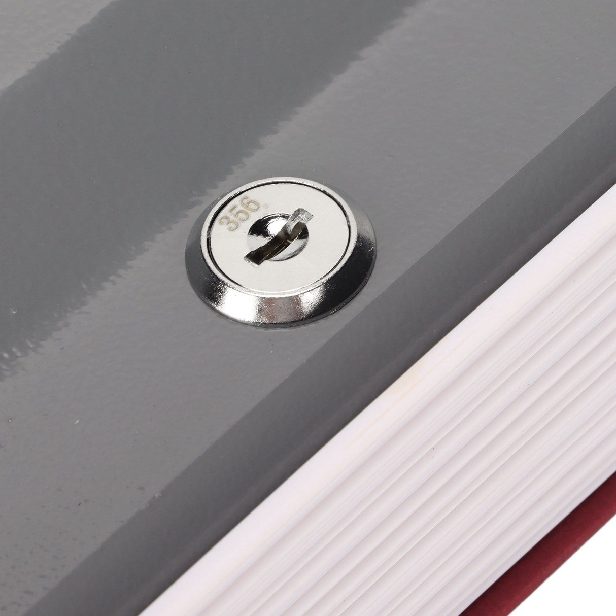 Book Safe Stainless Steel Liner Decorative ABS Material Humanized Design Protective Soft Touch Savings Bank with Key Red