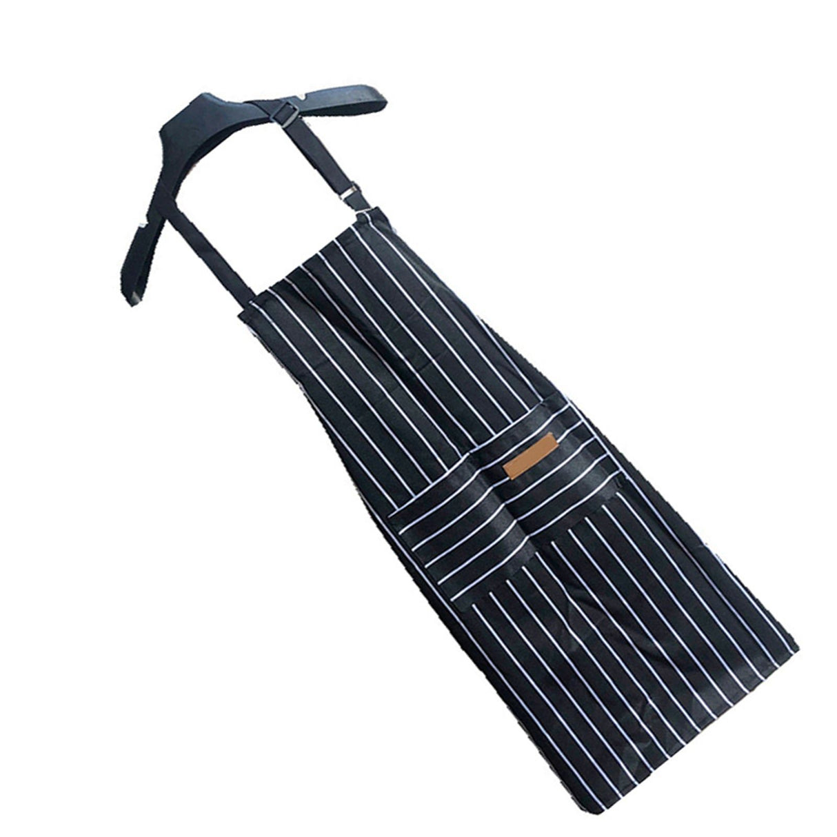 2 Pcs Kitchen Cooking Apron with 2 Pockets Adjustable Bib Chef Apron for Men Women Black Strip