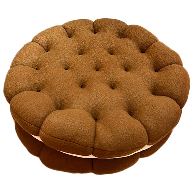 Cookie Cushion Cute Soft Breathable PP Cotton Filling Seating Cushion for Dormitory Bedroom Bedside 450g Chocolate