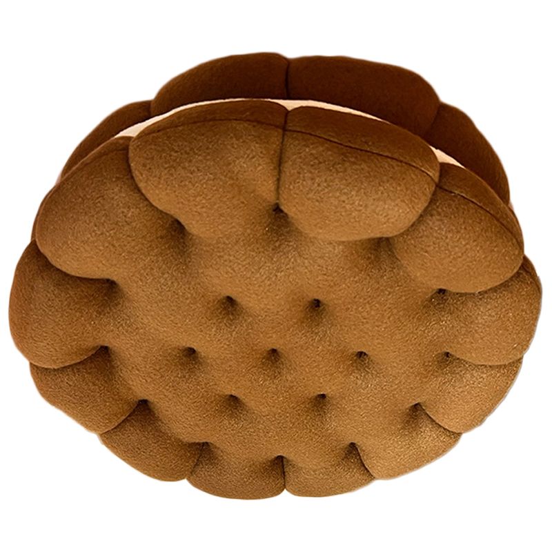 Cookie Cushion Cute Soft Breathable PP Cotton Filling Seating Cushion for Dormitory Bedroom Bedside 450g Chocolate