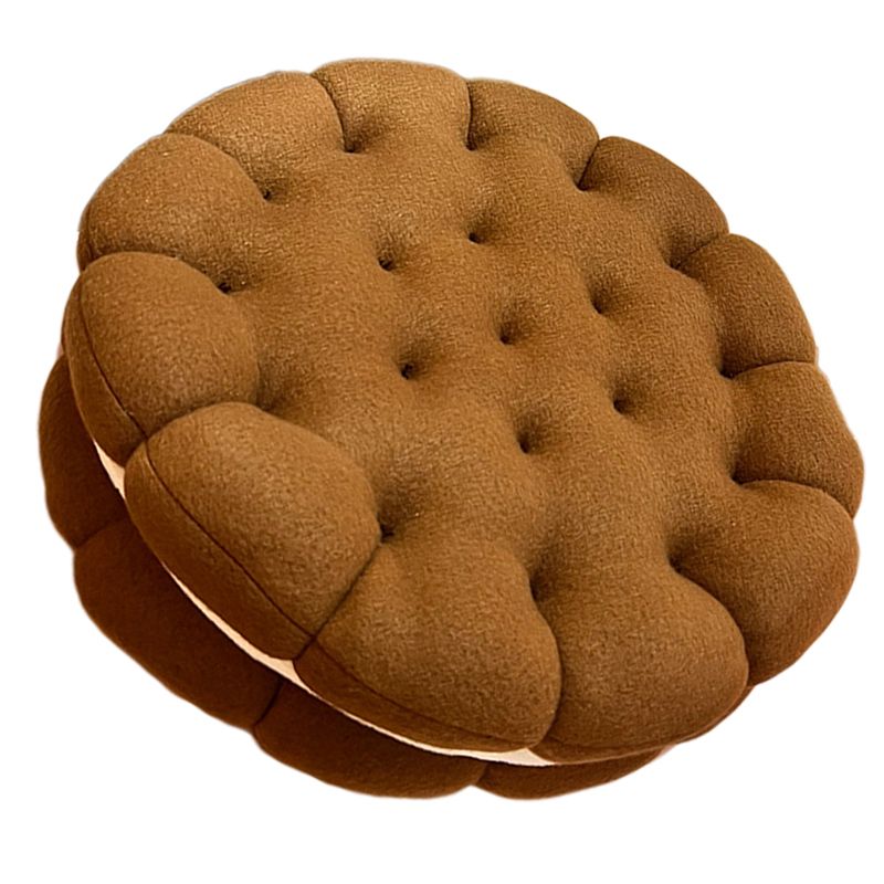 Cookie Cushion Cute Soft Breathable PP Cotton Filling Seating Cushion for Dormitory Bedroom Bedside 450g Chocolate