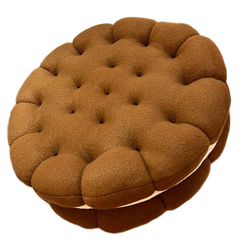Cookie Cushion Cute Soft Breathable PP Cotton Filling Seating Cushion for Dormitory Bedroom Bedside 450g Chocolate