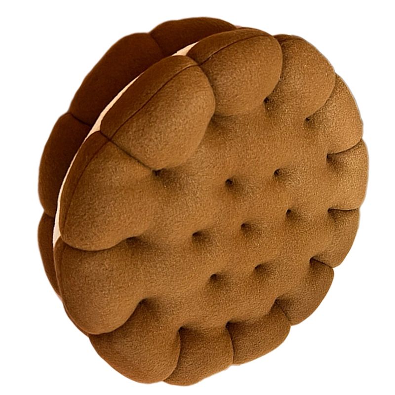 Cookie Cushion Cute Soft Breathable PP Cotton Filling Seating Cushion for Dormitory Bedroom Bedside 450g Chocolate