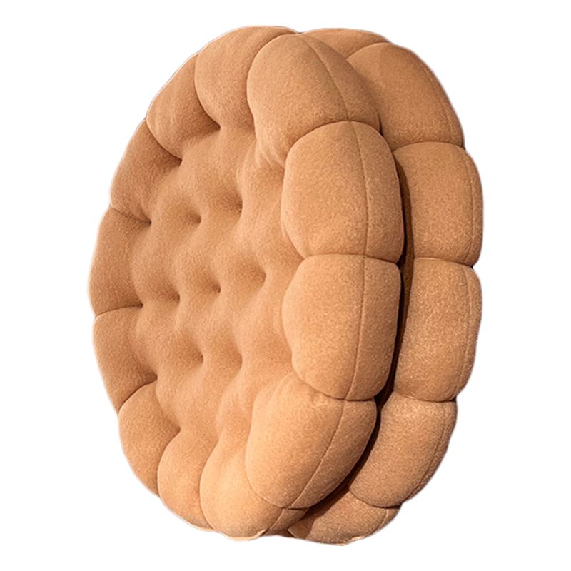Cookie Cushion Cute Soft Breathable PP Cotton Filling Seating Cushion for Dormitory Bedroom Bedside 450g Apricot