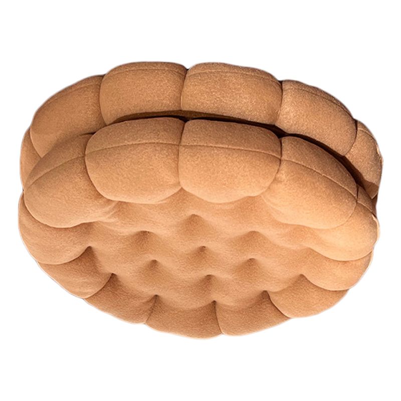 Cookie Cushion Cute Soft Breathable PP Cotton Filling Seating Cushion for Dormitory Bedroom Bedside 450g Apricot