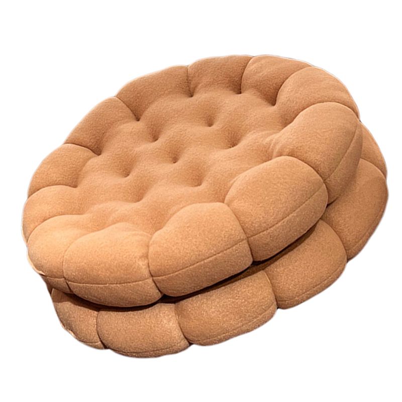 Cookie Cushion Cute Soft Breathable PP Cotton Filling Seating Cushion for Dormitory Bedroom Bedside 450g Apricot