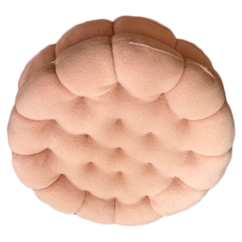 Cookie Cushion Cute Soft Breathable PP Cotton Filling Seating Cushion for Dormitory Bedroom Bedside 450g Strawberry Pink