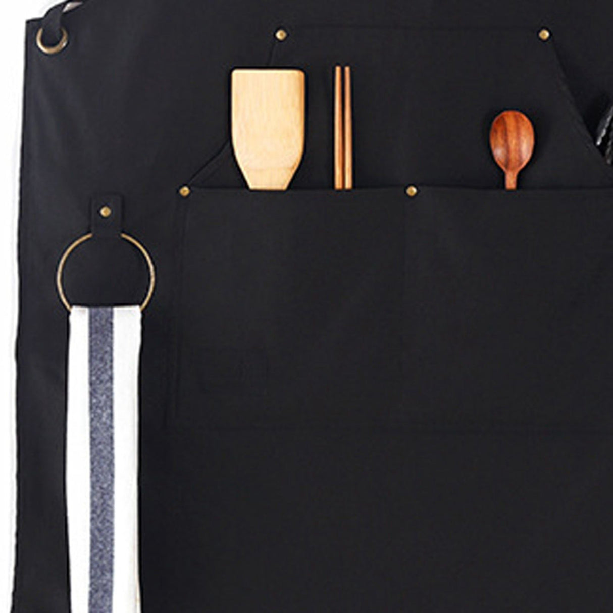 Barbecue Apron Adjustable Waterproof Work Tool Apron with Multiple Pockets Kitchen Apron