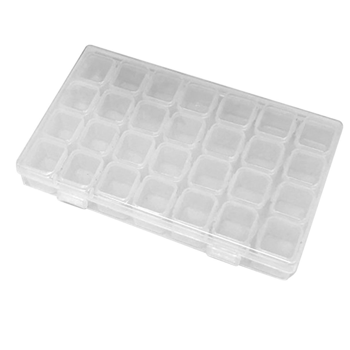 Nail Storage Box 28 Grid Eco Friendly Durable Transparent PP Separate Lid Nail Tip Box for Bead Earrings Jewelry Transparent 28 Grids