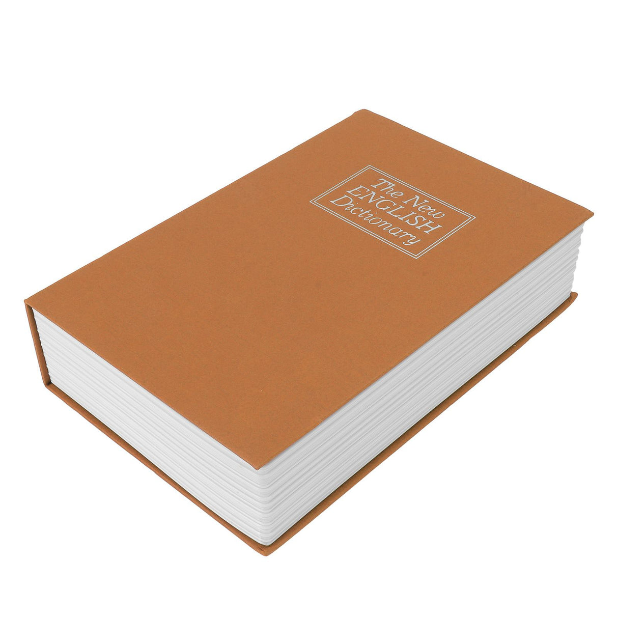 Diversion Book Safe Large Size Dictionary Style Stainless Steel Book Safe Combination Lock for Coins Card Documents Brown