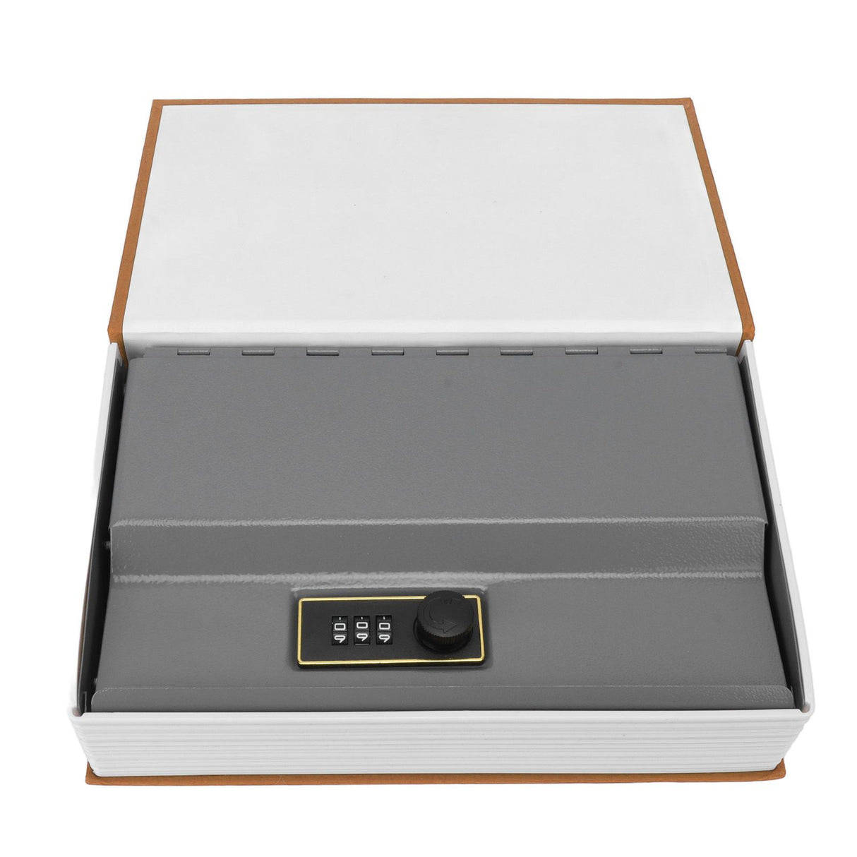 Diversion Book Safe Large Size Dictionary Style Stainless Steel Book Safe Combination Lock for Coins Card Documents Brown