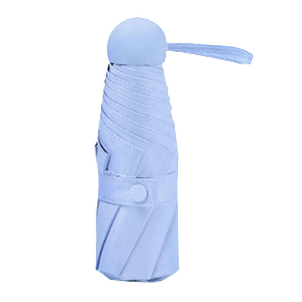 Capsule Umbrella Mini Pocket UV Resistant 2 Use 5 Section 8 Edged Outdoor Accessories Blue