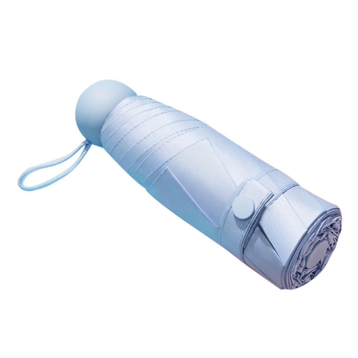 Capsule Umbrella Mini Pocket UV Resistant 2 Use 5 Section 8 Edged Outdoor Accessories Blue
