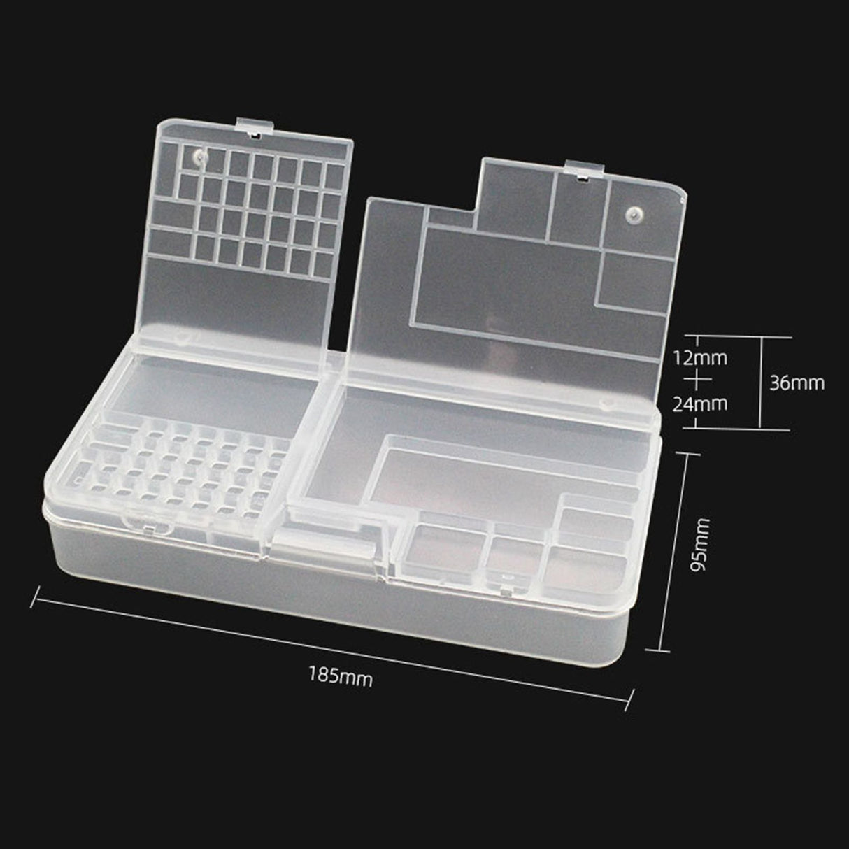 Electronic Components Storage Box Multipurpose Double Layer Rectangular PP Clear Component Containers