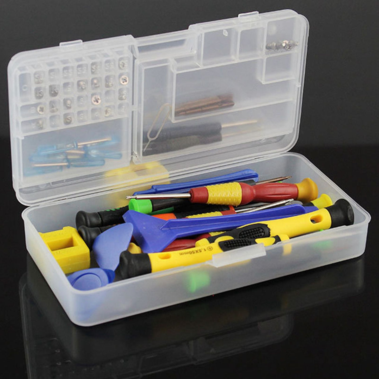 Electronic Components Storage Box Multipurpose Double Layer Rectangular PP Clear Component Containers