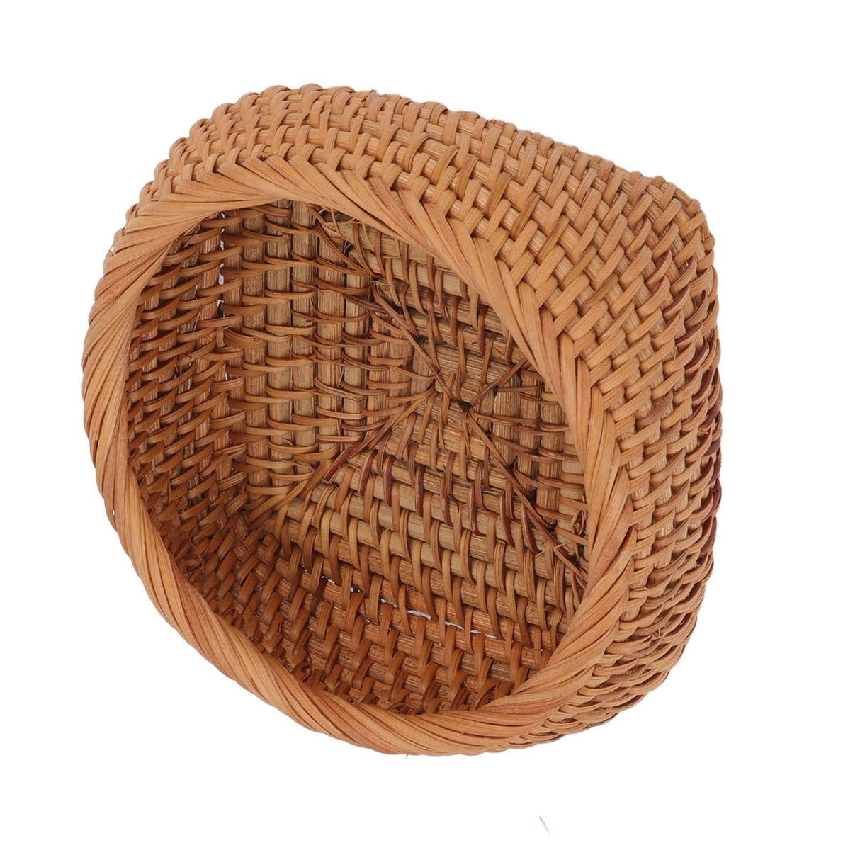 Rattan Storage Basket Hand Woven Simple Exquisite Rattan Organizer Storage Basket for Tea Sets Tableware S