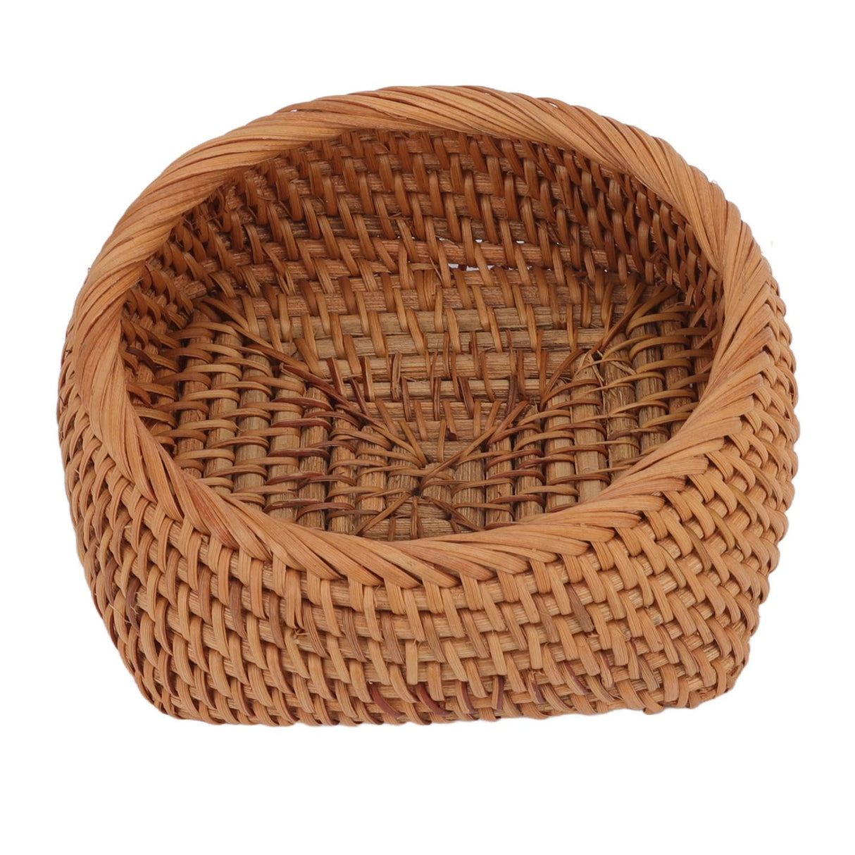 Rattan Storage Basket Hand Woven Simple Exquisite Rattan Organizer Storage Basket for Tea Sets Tableware M