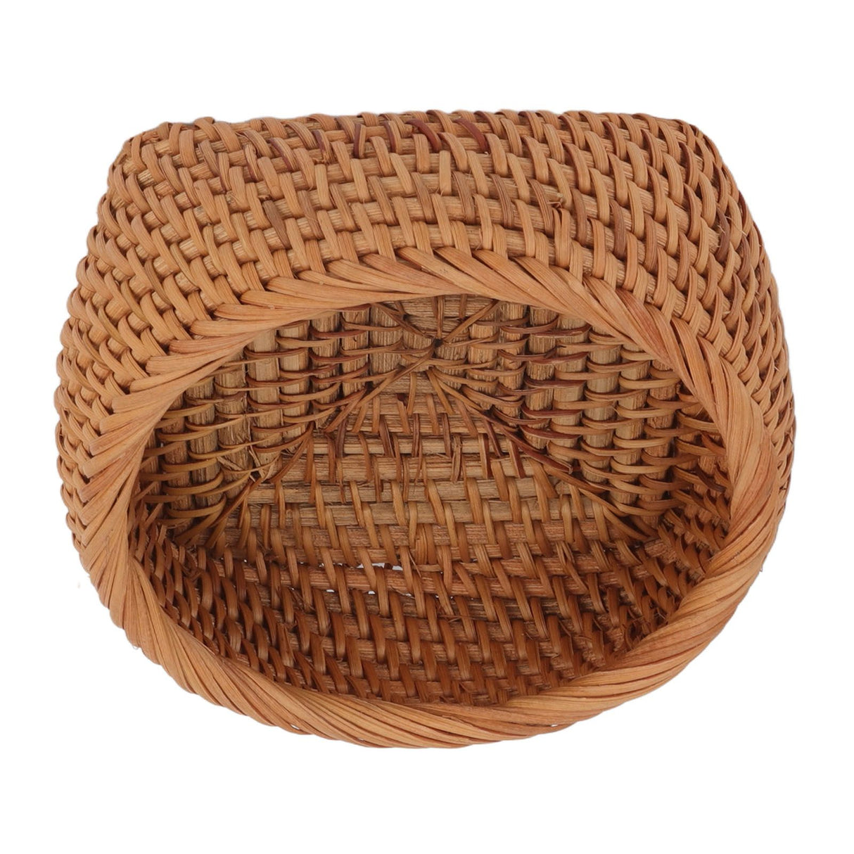 Rattan Storage Basket Hand Woven Simple Exquisite Rattan Organizer Storage Basket for Tea Sets Tableware M