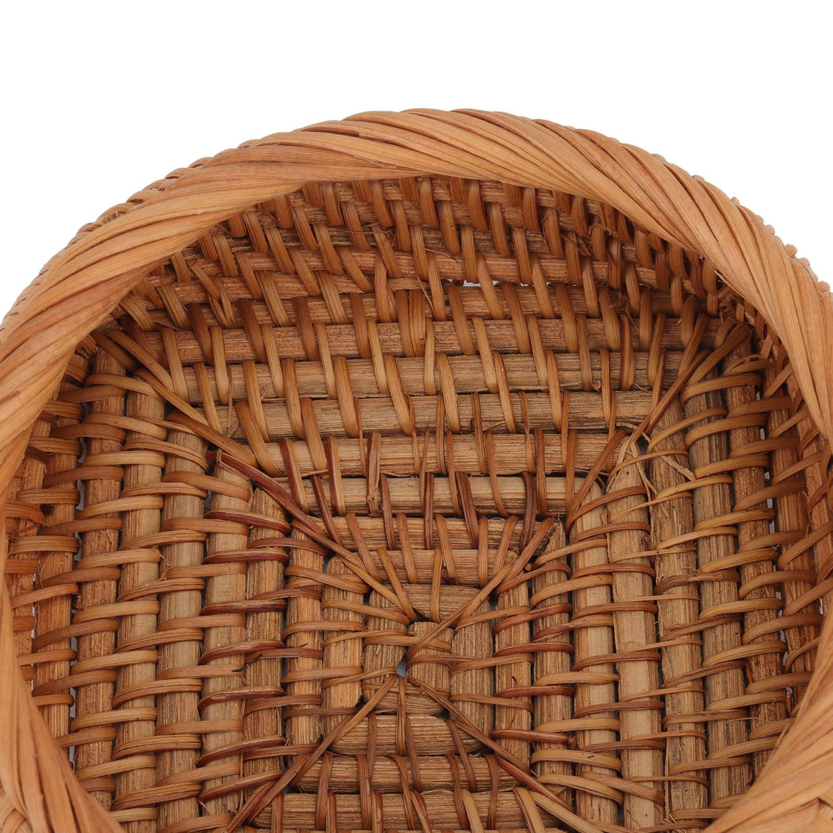 Rattan Storage Basket Hand Woven Simple Exquisite Rattan Organizer Storage Basket for Tea Sets Tableware M