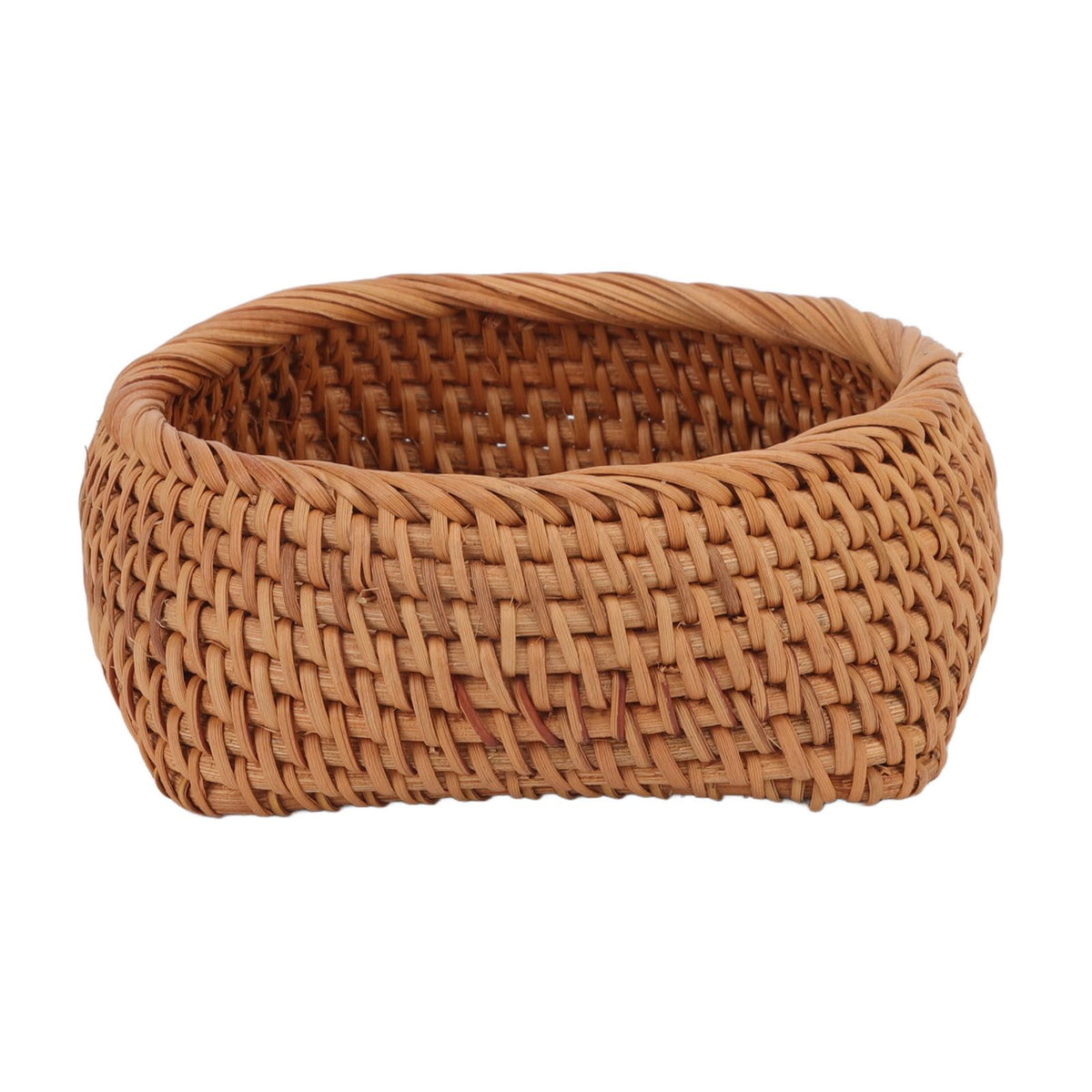 Rattan Storage Basket Hand Woven Simple Exquisite Rattan Organizer Storage Basket for Tea Sets Tableware L