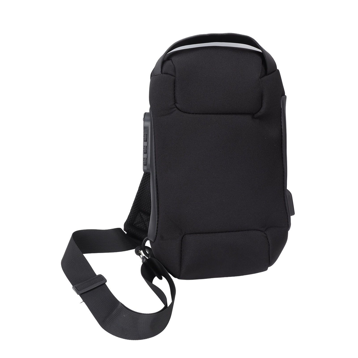 Shoulder Backpack Breathable Large Capacity Lockable Zipper Oxford Cloth Portable Sling Bag for Women Men Black
