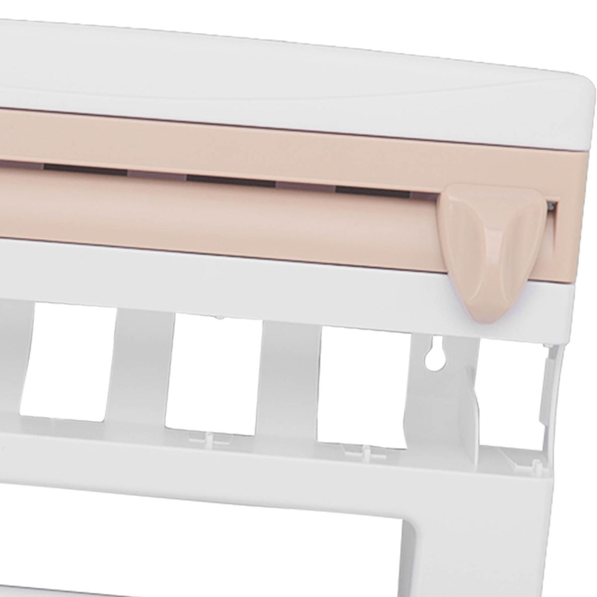 Cling Film Holder Wall Mount Multifunctional Cling Film Cutter with Screws for Kitchen Khaki