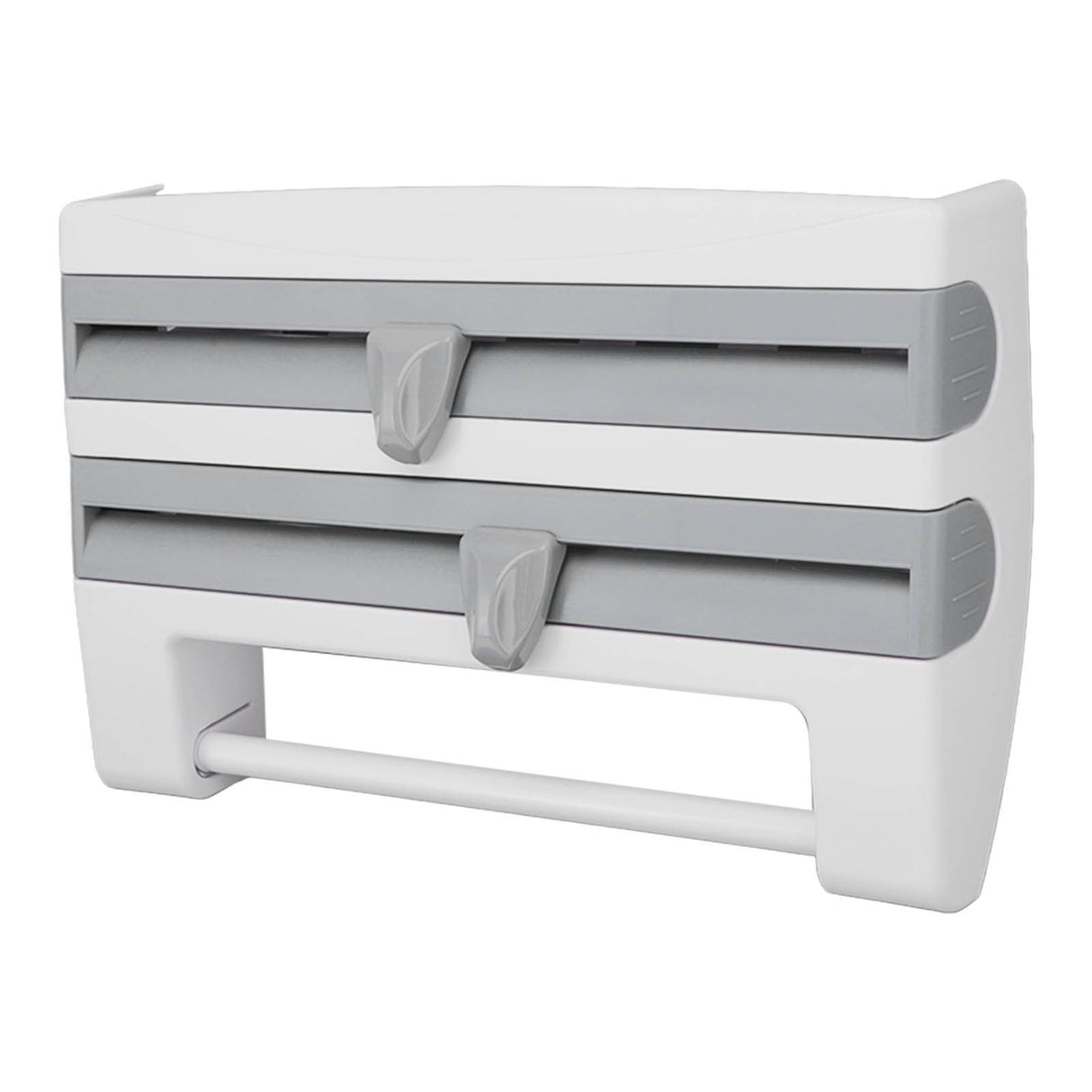 Cling Film Holder Wall Mount Multifunctional Cling Film Cutter with Screws for Kitchen Grey Blue